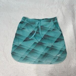 Slazenger Teal Geometric Pull-On Golf Skort